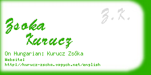 zsoka kurucz business card